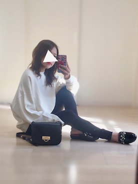 「シンプルおしゃれが好き」｜「アイテム（スリッポン）」を使った、𓎤 ﾖｺ𓅹さん（レディース・156cm）の秋コーディネート