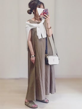 「petitcro（プティクロ）のpetitcro  ワイドバングル PCKB1901001（バングル/リストバンド）」を使った、𓎤 ﾖｺ𓅹さん（レディース・155cm）の夏コーディネート