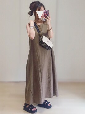 「petitcro（プティクロ）のpetitcro  ワイドバングル PCKB1901001（バングル/リストバンド）」を使った、𓎤 ﾖｺ𓅹さん（レディース・155cm）の夏コーディネート