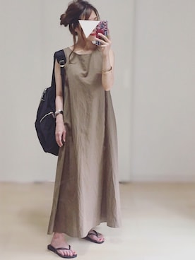 「petitcro（プティクロ）のpetitcro  ワイドバングル PCKB1901001（バングル/リストバンド）」を使った、𓎤 ﾖｺ𓅹さん（レディース・155cm）の夏コーディネート