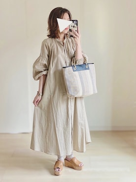 「petitcro（プティクロ）のpetitcro  ワイドバングル PCKB1901001（バングル/リストバンド）」を使った、𓎤 ﾖｺ𓅹さん（レディース・156cm）の春コーディネート