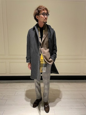 マフラーを使った 差し色 黄色 のメンズ人気ファッションコーディネート Wear