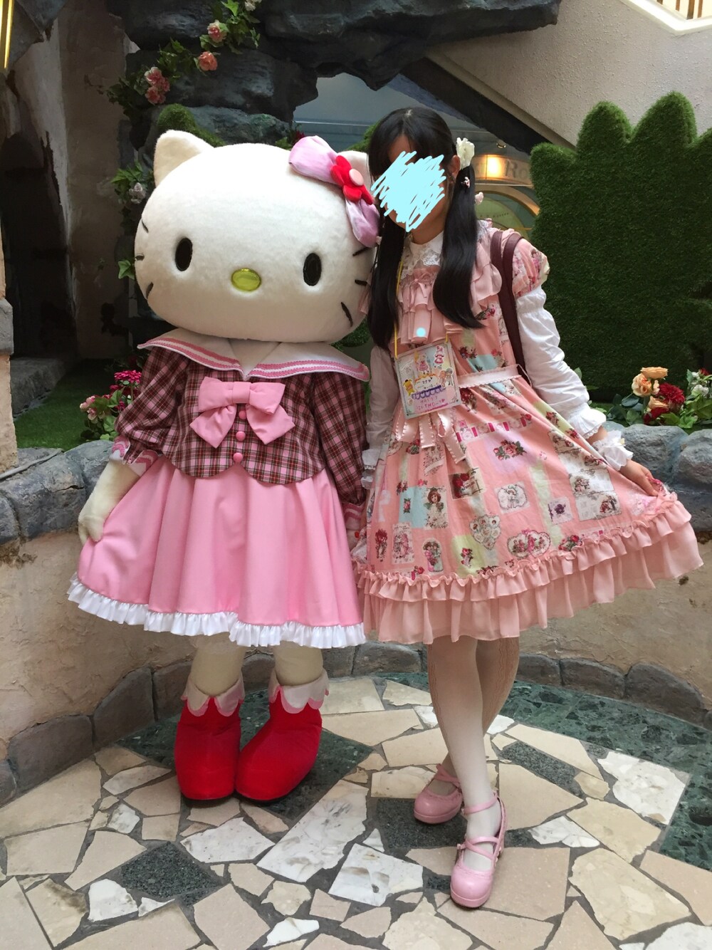 「ロリータ、lolita、クラシカル、ピンク、ツインテール、柄ワンピース、ピンク×白、春コーデ、春、春色」｜「BABY,THE STARS SHINE BRIGHTのアイテム（シャツ/ブラウス、ホワイト系）」を使った、manaca*さん（レディース・168cm）の春コーディネートの1枚目の写真