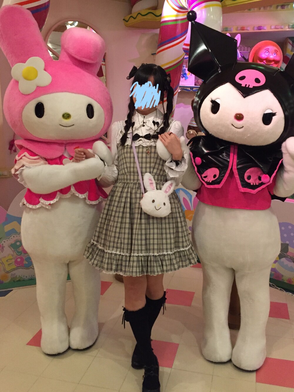 「ロープ編み、リボン、黒、ロリータ、lolita、チェック、休日スタイル、おでかけ」｜「BABY,THE STARS SHINE BRIGHTのアイテム（ワンピース/ドレス、イエロー系）」を使った、manaca*さん（レディース・168cm）の春コーディネートの1枚目の写真