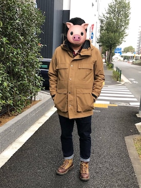 アウトドアーとミリタリーな48歳おじさんさん（メンズ・163cm）の秋コーディネート