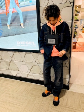 「DIESEL（ディーゼル）のアイテム（シャツ/ブラウス）」を使った、kuniさん（メンズ・168cm）の春コーディネート