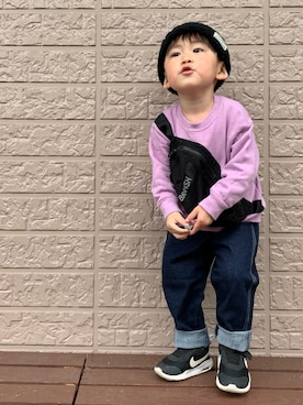 「アイテム（スウェット）」を使った、SORAさん（キッズ・90cm）の秋コーディネート