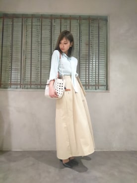 「ボウタイブラウス」｜sayaさん（レディース・157cm）の春コーディネート