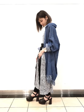 「HARE（ハレ）のアイテム（その他アウター）」を使った、sayaさん（レディース・157cm）の夏コーディネート