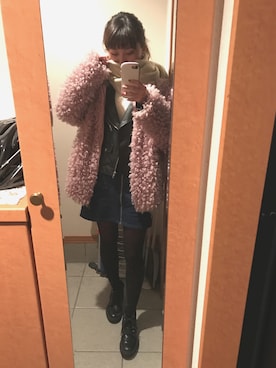 「ohotoro」｜「アイテム（ライダースジャケット）」を使った、Hitomiさん（レディース・159cm）の冬コーディネート
