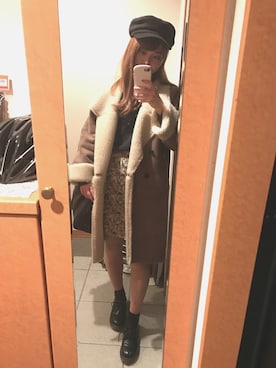 「 ムートンコート」｜Hitomiさん（レディース・159cm）の冬コーディネート