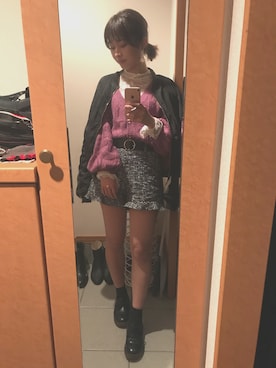 「ツイードパンツ」｜「アイテム（ブルゾン）」を使った、Hitomiさん（レディース・160cm）の秋コーディネート
