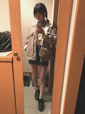 「白タイツ」｜「アイテム（その他アウター）」を使った、Hitomiさん（レディース・160cm）の春コーディネート
