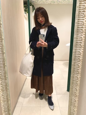 「ロンクスカート」｜「アイテム（バレエシューズ）」を使った、Hitomiさん（レディース・160cm）の冬コーディネート
