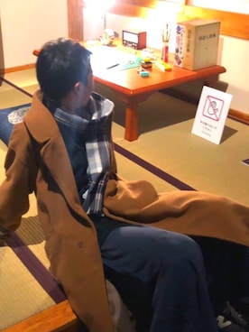 「オリジナル」｜「アイテム（チェスターコート）」を使った、たいせいさん（メンズ・176cm）の冬コーディネート
