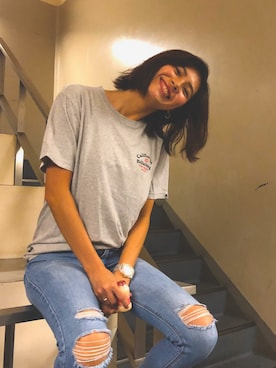 「ビーサン」｜「アイテム（腕時計）」を使った、tom068miさん（レディース・168cm）の秋コーディネート