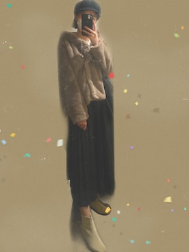 「LAKOLE（ラコレ）のアイテム（ブーツ）」を使った、tom068miさん（レディース・168cm）の冬コーディネート