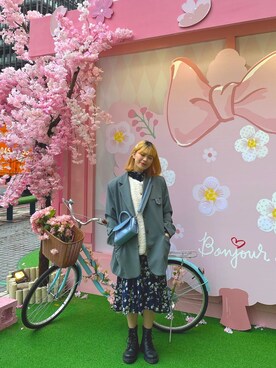「Lulus（-）のアイテム（ジャケット/アウター）」を使った、88さん（レディース・158cm）の春コーディネート