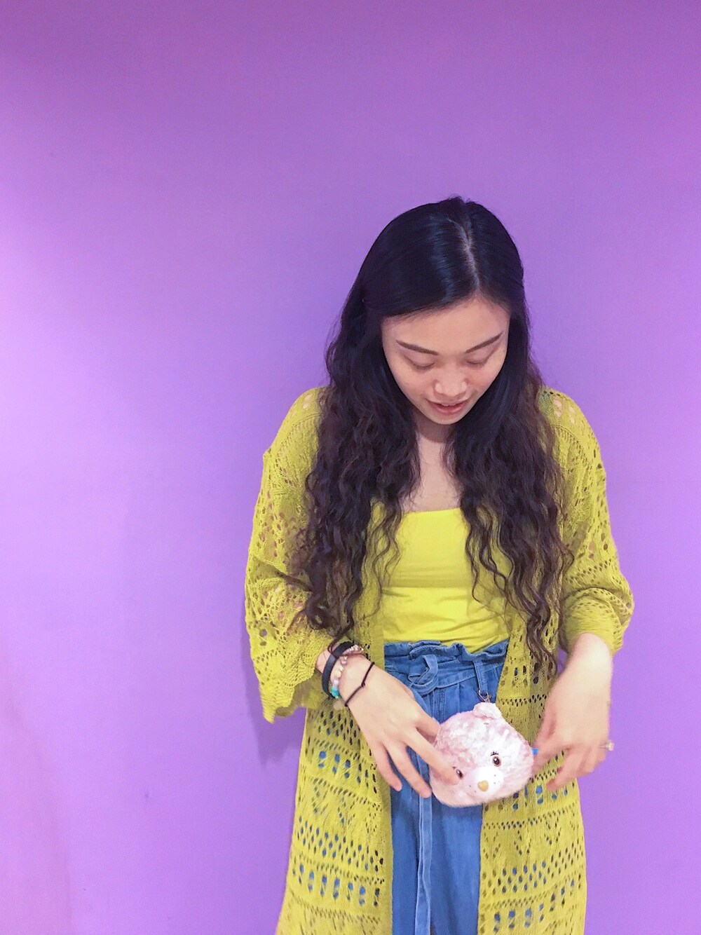 「HONEYのアイテム（その他パンツ、ブルー系）」を使った、大衛さん（レディース・161cm）の秋コーディネートの1枚目の写真