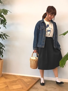 「ミッキー」｜「アイテム（バレエシューズ）」を使った、halさん（レディース・149cm）の春コーディネート