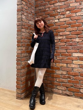 「HYSTERIC GLAMOUR（ヒステリックグラマー）のRICHARD KERN/XX GIRLS トートバッグ（トートバッグ）」を使った、nanahoさん（レディース・149cm）の冬コーディネート