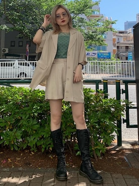 「アイテム（ファッション雑貨）」を使った、まゆさん（レディース・154cm）の春コーディネート