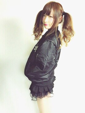 「だぼだぼ」｜「アイテム（ブルゾン）」を使った、なおたん👟❤️さん（レディース・147cm）の冬コーディネート