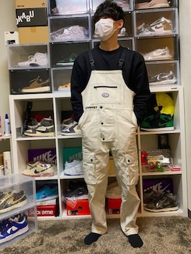 「NIKE（ナイキ）のアイテム（オールインワン・サロペット）」を使った、STさん（メンズ・167cm）の秋コーディネート