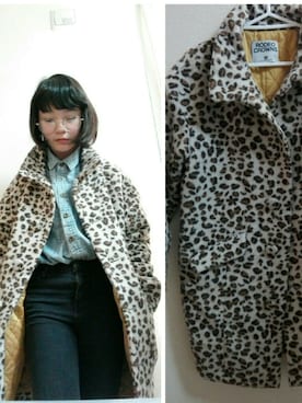 「ヒョウ柄コート」｜Asumiさん（レディース・155cm）の秋コーディネート