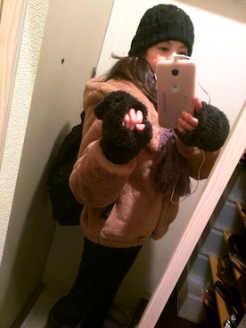 「AZUL（アズール）のアイテム（その他アウター）」を使った、ぱん。さん（レディース・159cm）の冬コーディネート