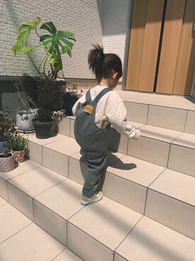 「ZARA（ザラ）のアイテム（サロペット/オーバーオール）」を使った、ran𓇗さん（キッズ・80cm）の春コーディネート