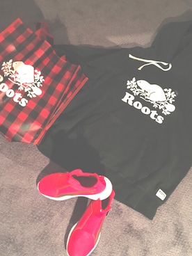 「roots（ルーツ）のアイテム（トップス）」を使った、yunoさん（レディース・158cm）の冬コーディネート