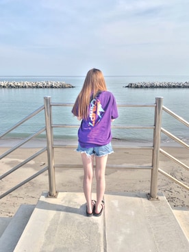 「CAMP7」｜「アイテム（サンダル）」を使った、るなさん（レディース・147cm）の夏コーディネート