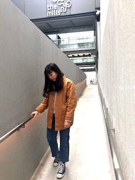 「Dickies（ディッキーズ）のアイテム（その他アウター）」を使った、Amber.Sさん（レディース・157cm）の春コーディネート