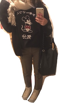 「the case（ザケース）のアイテム（バックパック/リュック）」を使った、わたぼうさん（レディース・156cm）の冬コーディネート