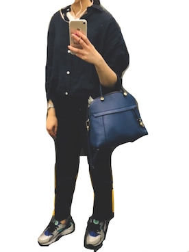 「H&M DIVIDED（エイチアンドエム　ディヴァイデッド）のアイテム（スラックス）」を使った、わたぼうさん（レディース・155cm）の夏コーディネート