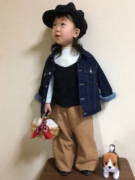 「ROPE' PICNIC（ロペピクニック）のアイテム（ジャケット/アウター）」を使った、kanonさん（キッズ・90cm）の冬コーディネート