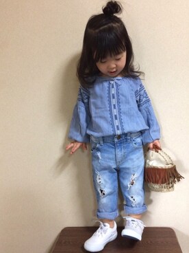 「フリンジバッグ」｜「アイテム（その他）」を使った、kanonさん（キッズ・90cm）の春コーディネート