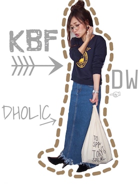 「TODAY'S SPECIAL（トゥデイズスペシャル）のMARCHE BAG/マルシェバッグ（エコバッグ/サブバッグ）」を使った、cana.さん（レディース・152cm）の冬コーディネート