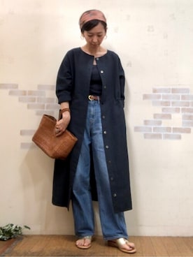 「アイテム（ストール/ショール）」を使った、mayumiさん（レディース・160cm）の夏コーディネート