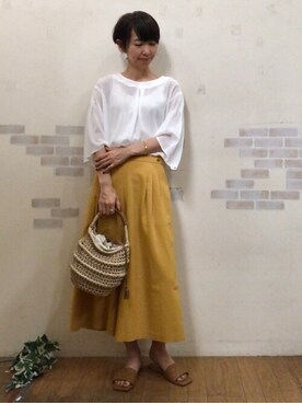 「きれい目コーデ」｜mayumiさん（レディース・160cm）の夏コーディネート