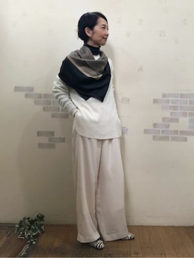 「human woman（ヒューマンウーマン）の◆ポリエステルキモウピケパンツ（その他パンツ）」を使った、mayumiさん（レディース・160cm）の秋コーディネート