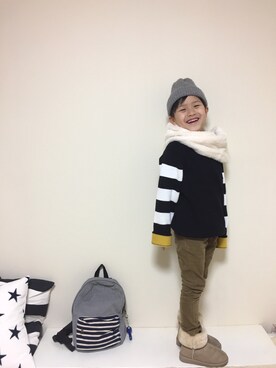 「Right-on（ライトオン）のアイテム（バッグ）」を使った、sohchoさん（キッズ・120cm）の冬コーディネート