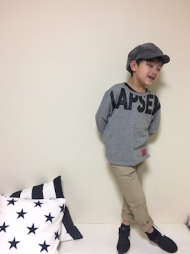 「アイテム（キャスケット）」を使った、sohchoさん（キッズ・120cm）の春コーディネート