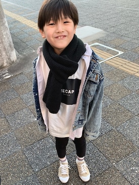 「CIAOPANIC TYPY（チャオパニックティピー）のアイテム（ソックス/靴下）」を使った、sohchoさん（キッズ・120cm）の春コーディネート