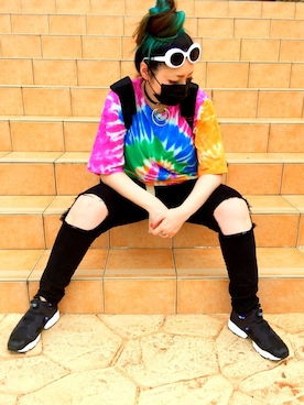 「タイダイ」｜「アイテム（その他）」を使った、YUKiさん（レディース・170cm）の夏コーディネート