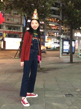 「Taiwan」｜「アイテム（サロペット/オーバーオール）」を使った、SaNdYYY さん（レディース・167cm）の冬コーディネート