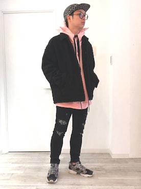 「n(n) BY NUMBER (N)INE（エヌエヌバイナンバーナイン）のアイテム（パンツ）」を使った、バラキヨさん（メンズ・171cm）の冬コーディネート