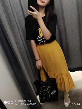 「WM（ダブルエム）のアイテム」を使った、mollyさん（レディース・165cm）の夏コーディネート