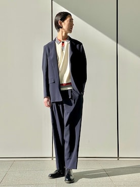 「EDIFICE LA BOUCLE（エディフィスラブークル）のアイテム（ジャケット/アウター）」を使った、AOYAGIさん（メンズ・188cm）の冬コーディネート